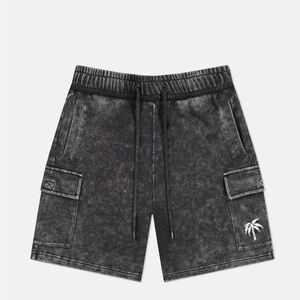 Wesc Stonewashed Palm Black Cargo Shorts